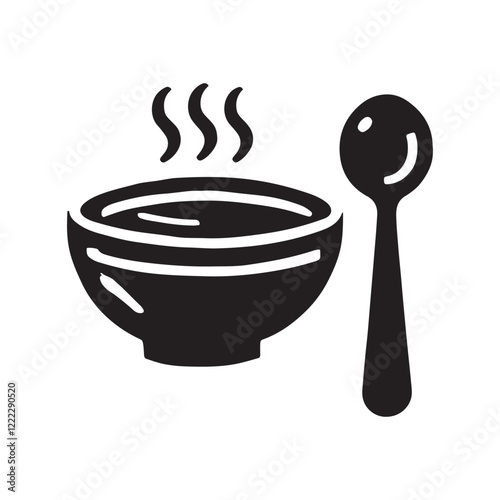 Hot Soup in a Bowl with Spoon - Perfect for Restaurant or Food Blog