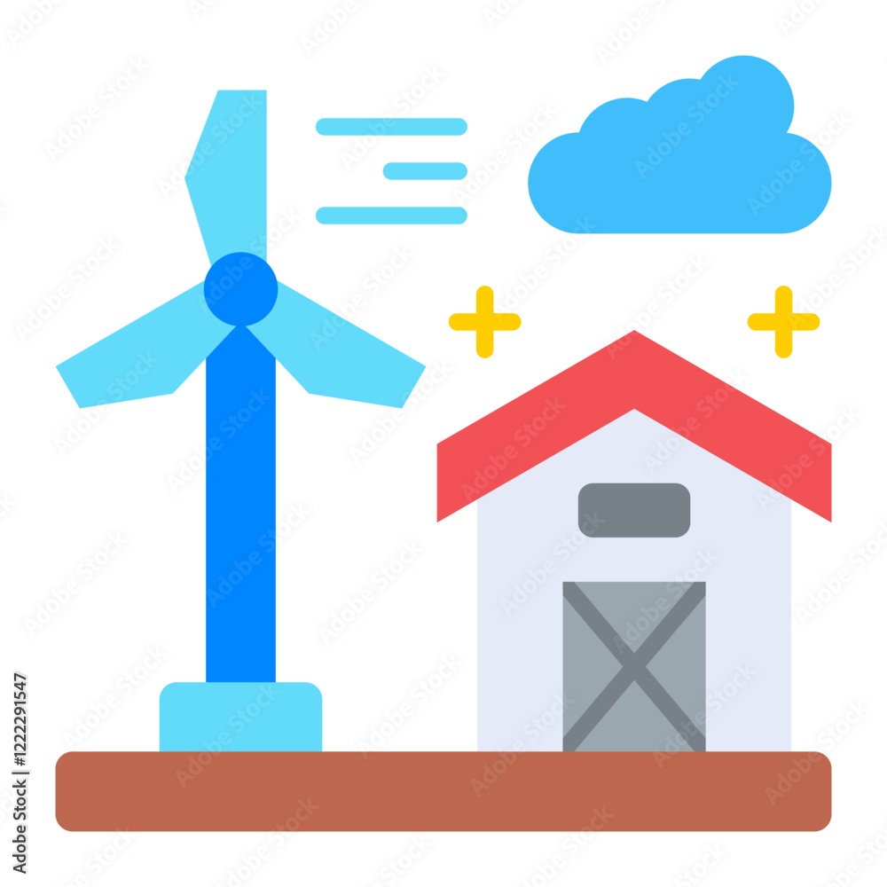 Obraz premium Windmill village Icon