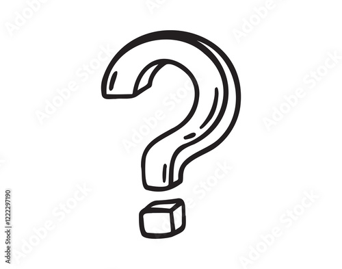 Question mark hand drawn doodle symbol. Drawing line question mark sketch clipart icon. 