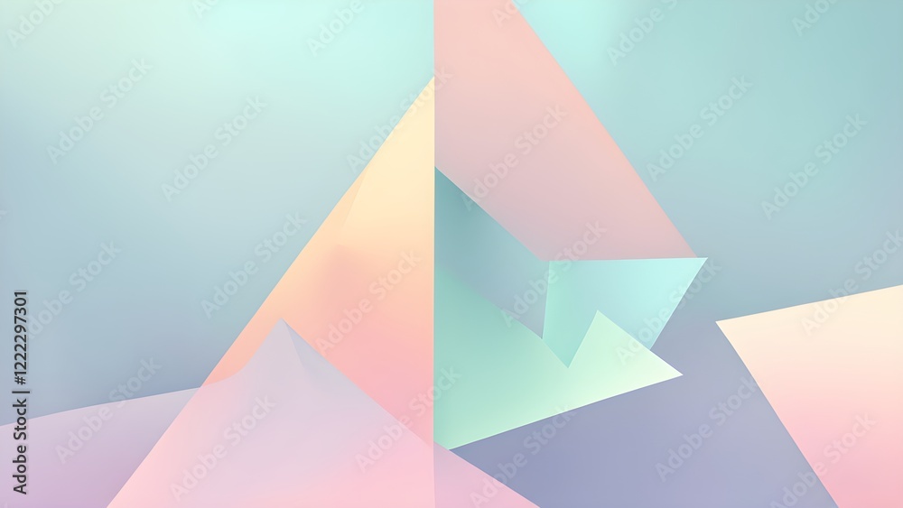 Abstract pastel geometric background with overlapping triangles in soft pink, blue, and beige tones. Abstract pastel geometric background with overlapping triangles in soft pink, blue, and beige tones.