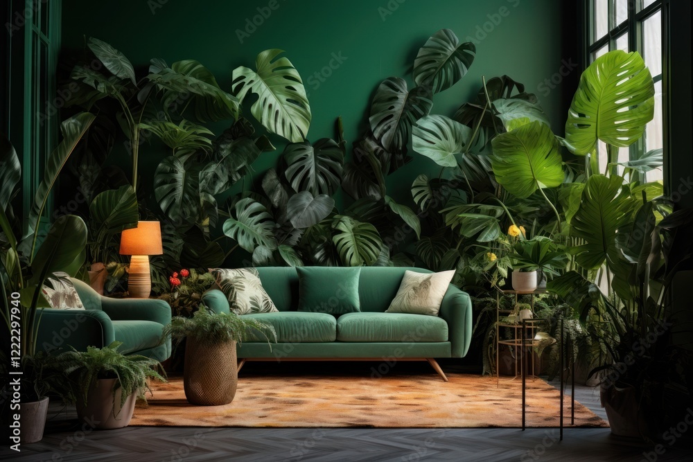 Fototapeta premium Monstera architecture furniture nature.