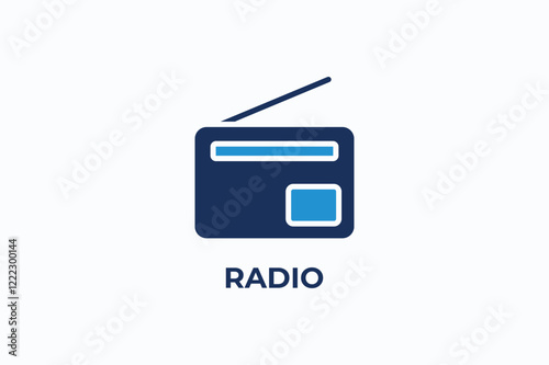 RADIO vector, icon or logo sign isolated symbol illustration