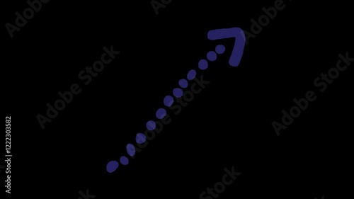 Line Direction scribble element Arrow doodle sketch animated line alpha channel