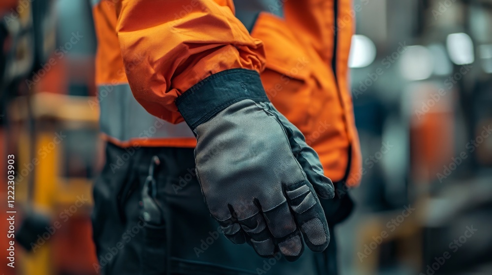 Obraz premium Industrial Worker in Protective Gear