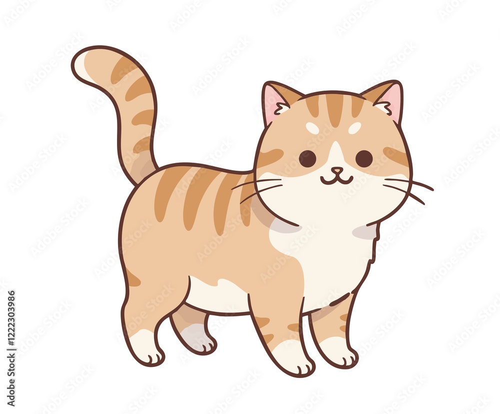 可愛い猫のキャラクターイラスト素材