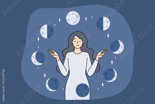 Woman is interested in astrology and follows phase of moon for esoteric practices