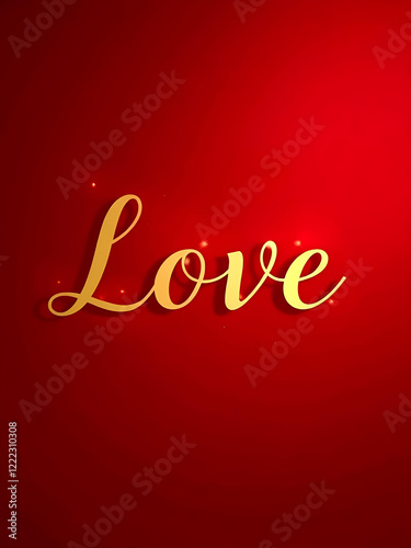 red background, romantic, festive, word love