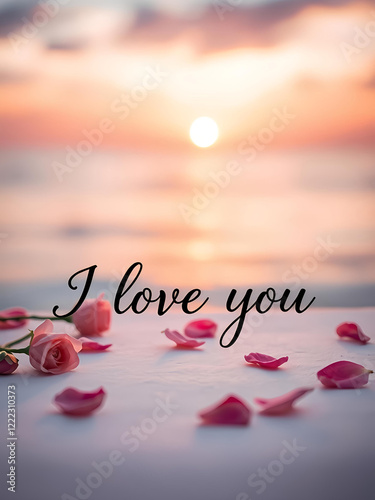floral background with the inscription love