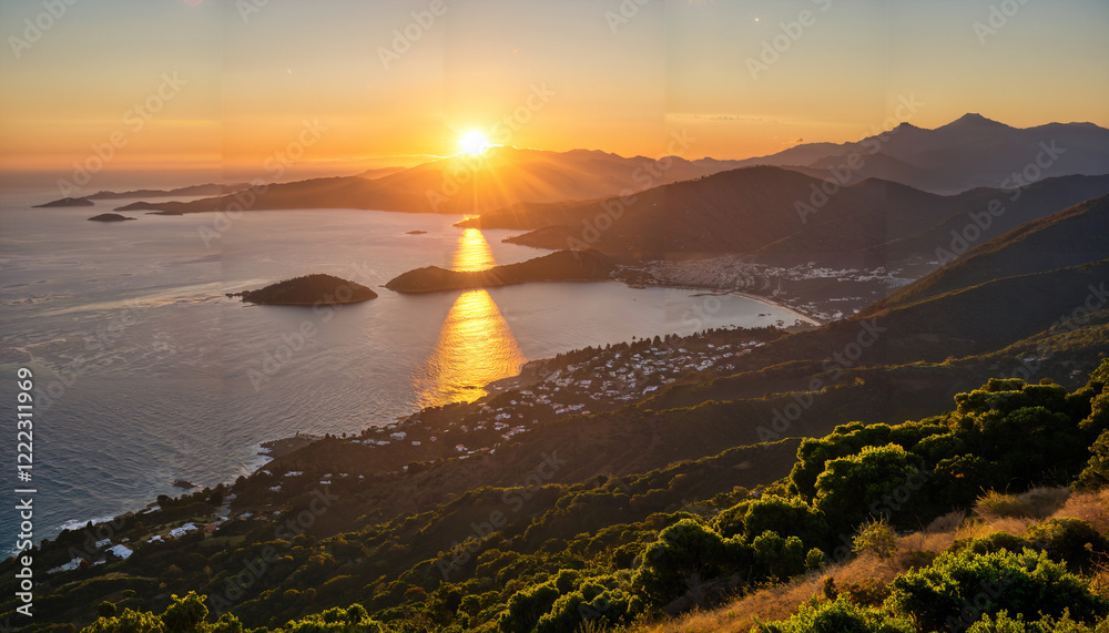Sunset Over Scenic Coastline