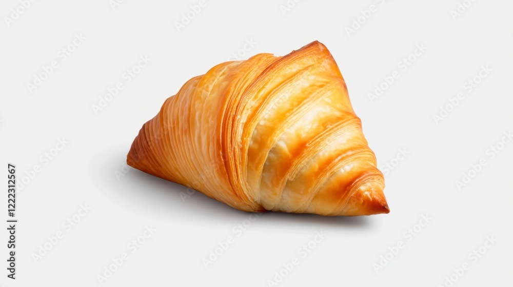 Freshly Baked Golden Croissant on Light Background for Food Photography Freshly Baked Golden Croissant on Light Background for Food Photography