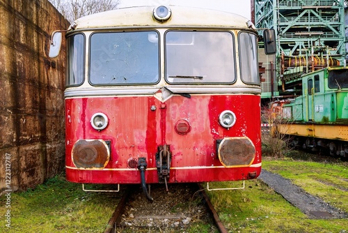 old disused industrial passenger train photo