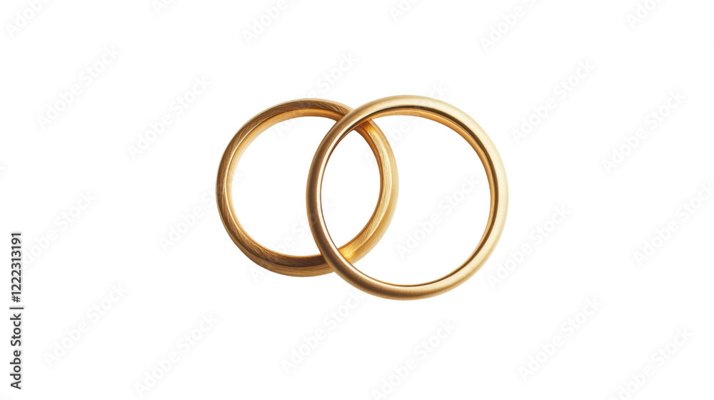 Two golden rings on transparent background Two golden rings on transparent background