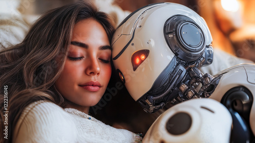 AI Emotional Support Robot Providing Comfort and Human-Like Interaction Experience photo