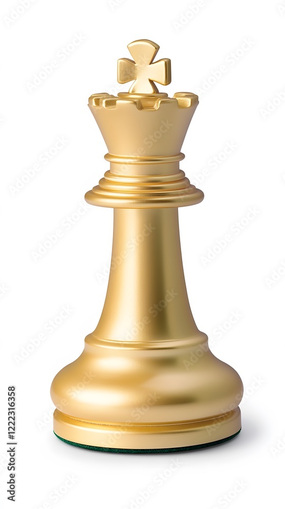 Golden Chess Queen Piece, Strategy Game, Leadership Symbol Golden Chess Queen Piece, Strategy Game, Leadership Symbol