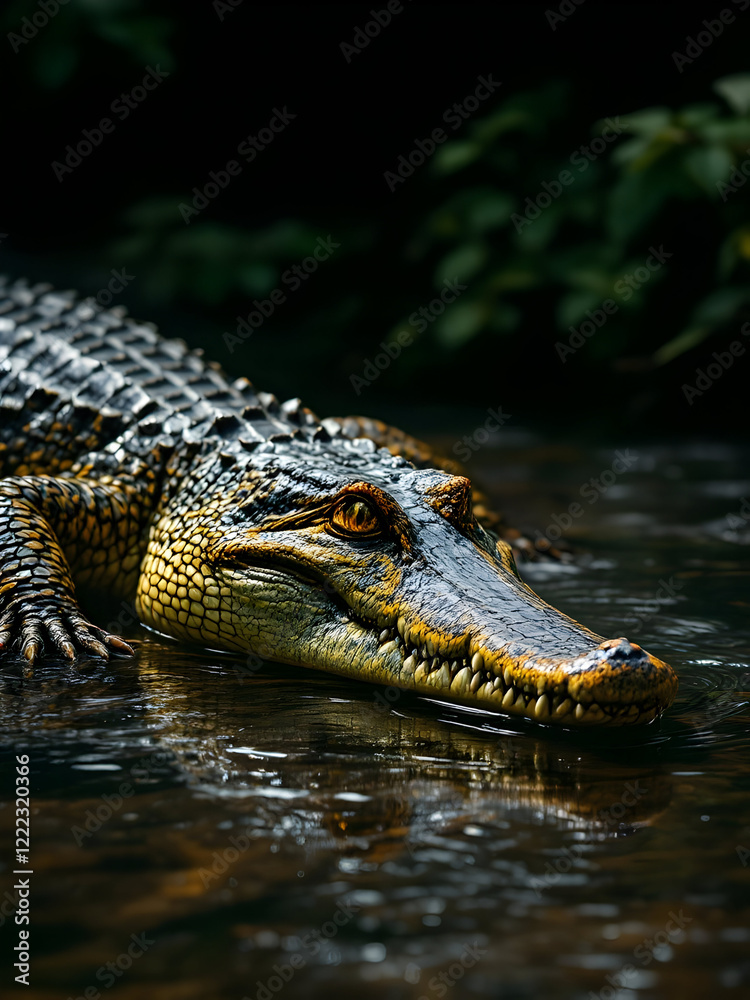Fototapeta premium Alligator resting in water