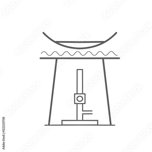 chemistry laboratory equipment of Bunsen burner with a evaporating dish