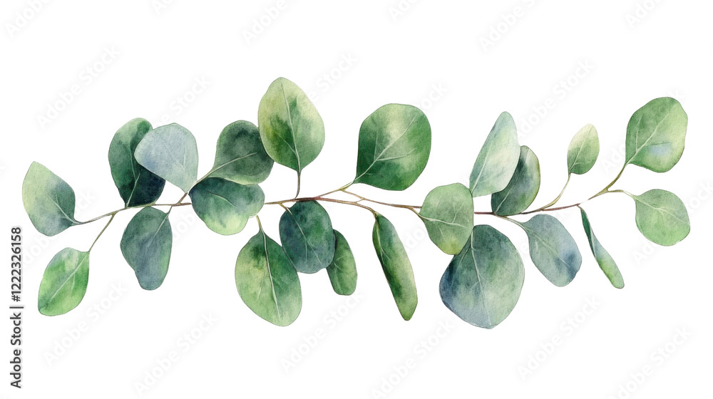 Obraz premium Watercolor bouquet of leaves on transparent background