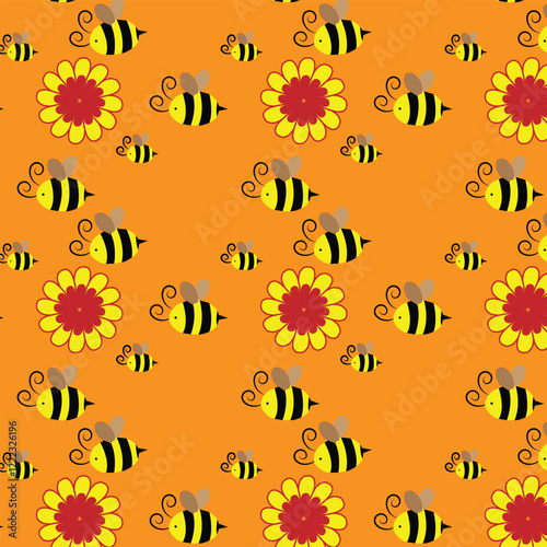 Abstract bee pattern  design with beautiful background