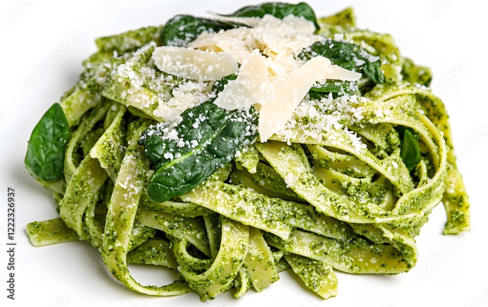 Delicious Spinach Pesto Pasta with Parmesan Cheese Delicious Spinach Pesto Pasta with Parmesan Cheese