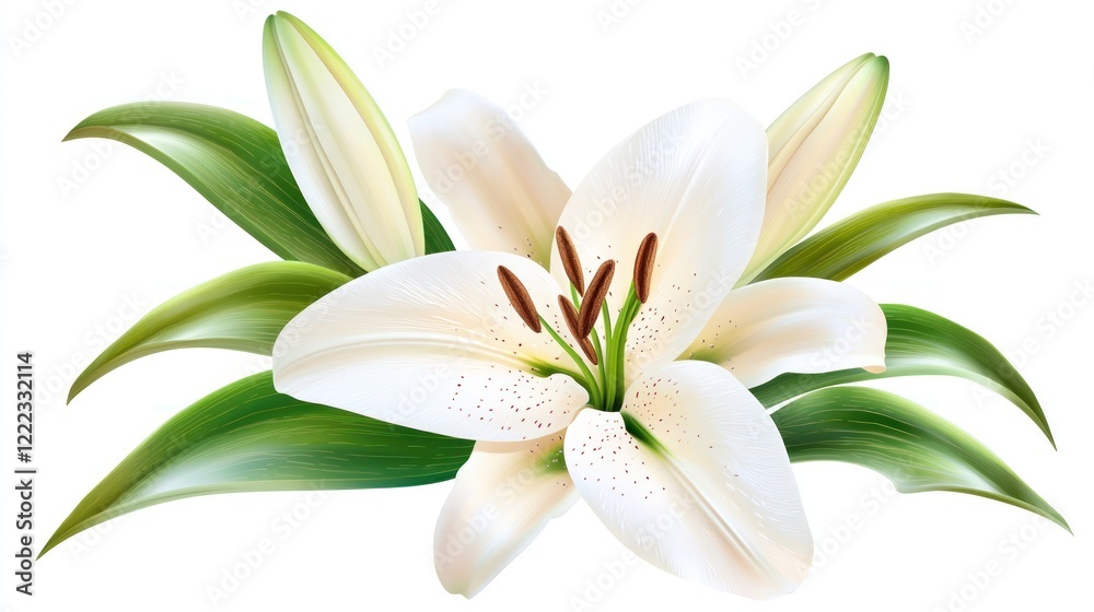 Fototapeta premium Elegant White Lily Blossom