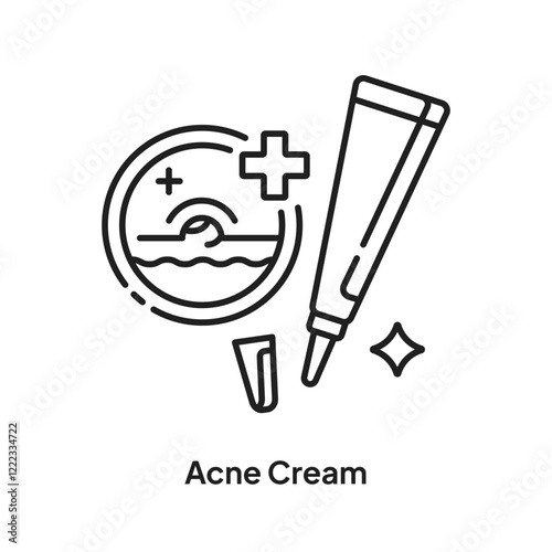 Acne Cream Skin Care Product Vector Icon