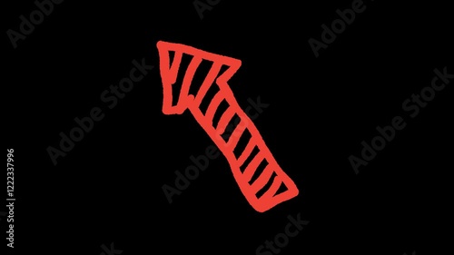 Line Direction scribble element Arrow doodle sketch animated line alpha channel