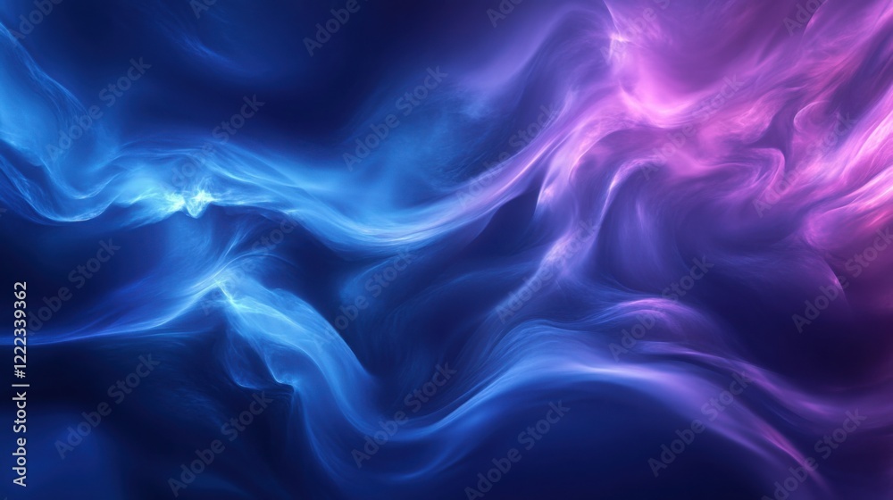 Fototapeta premium Aurora graphic with smooth transitions of blue and purple, forming an elegant and modern background.