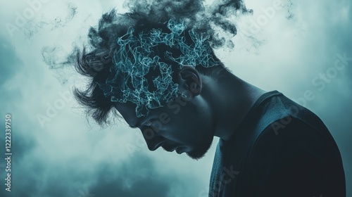 Conceptual Representation of Trauma-Related Disorders and Emotional Impact. Post-Traumatic Stress Disorder (PTSD) Visualized: Intrusive Memories and Hyperarousal. PTSD & Acute Stress Disorder Concept