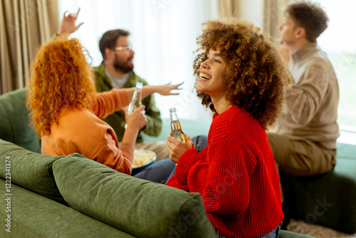 Friends enjoying a cozy gat...