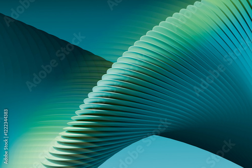 Abstract design with curved layers and twisting shapes photo