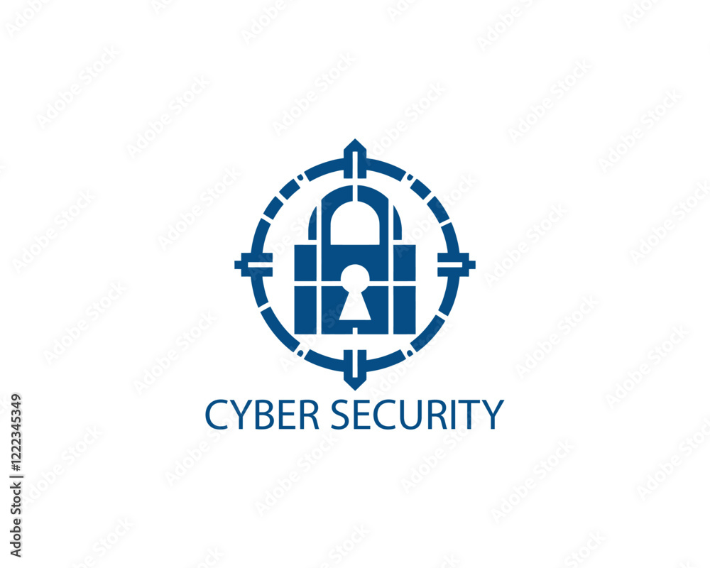 Fototapeta premium Modern cyber security logo Template. Cyber security logo icon symbol vector illustration.