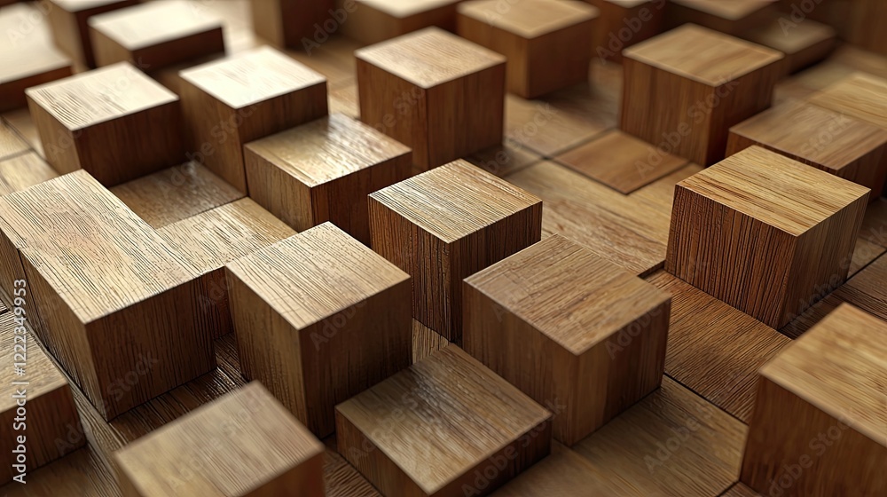 Wooden cube wall texture background, wood cube wall pattern for interior or exterior design Wooden cube wall texture background, wood cube wall pattern for interior or exterior design