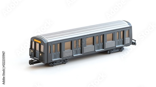 A single subway car is displayed as a stock image with a white background.