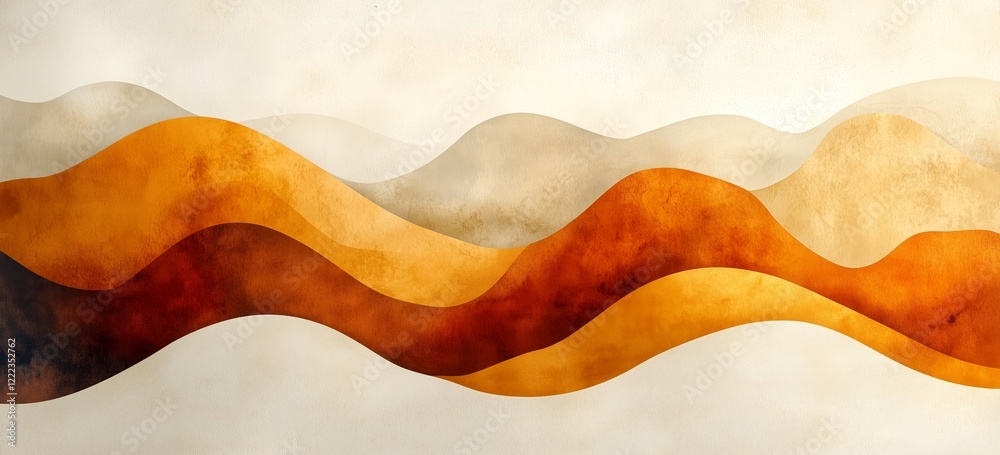 Abstract earth tones and wavy patterns create a calming aesthetic for interior design trends Abstract earth tones and wavy patterns create a calming aesthetic for interior design trends