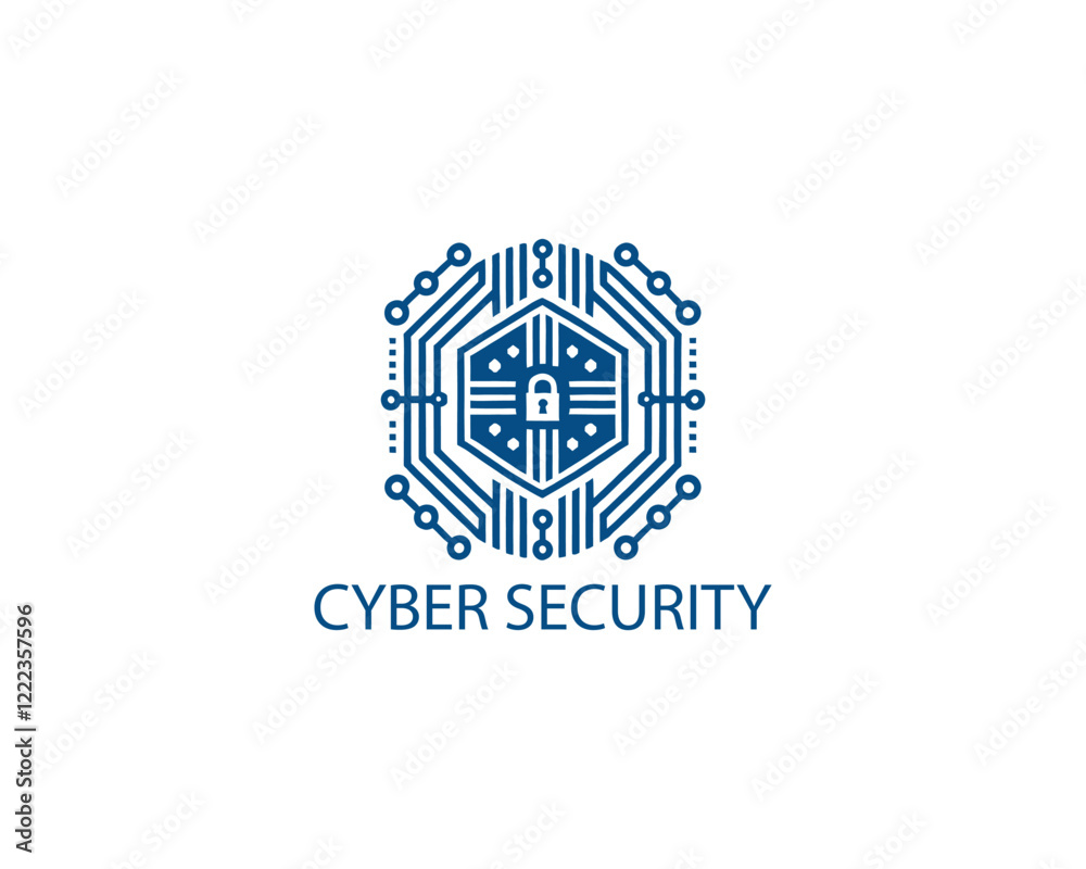Modern cyber security logo Template. Cyber security logo icon symbol vector illustration.