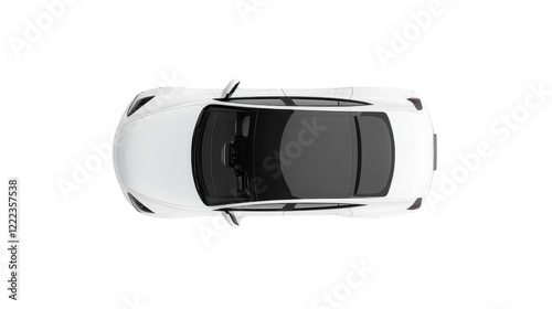 Obraz na płótnie White abstract car top view on transparent background 
