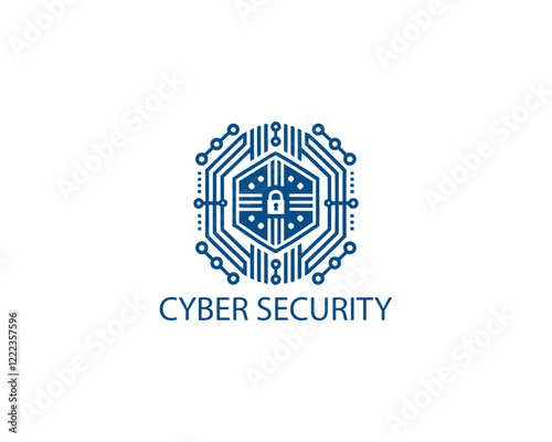 Modern cyber security logo Template. Cyber security logo icon symbol vector illustration.