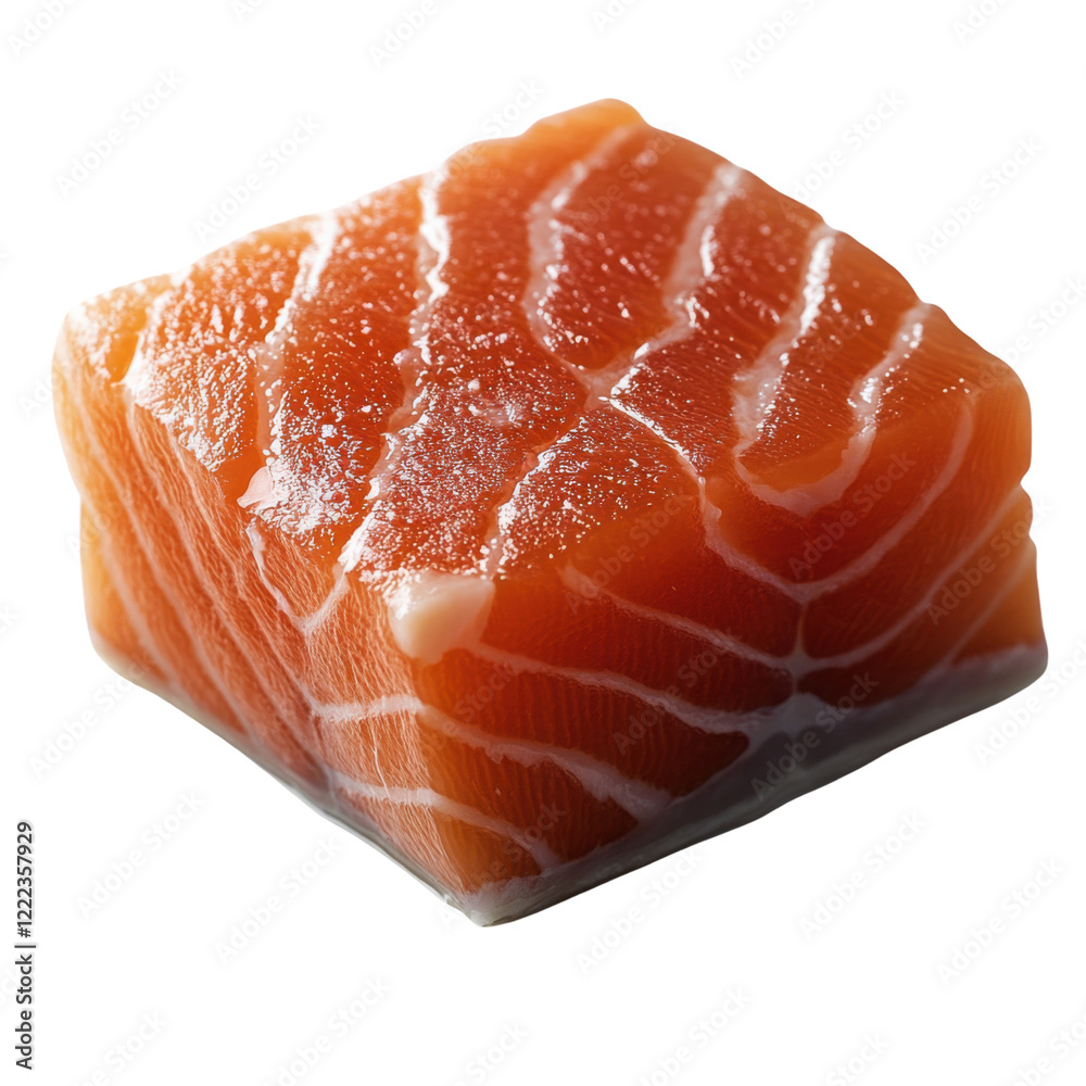 piece of raw salmon fillet on clean transparent background piece of raw salmon fillet on clean transparent background