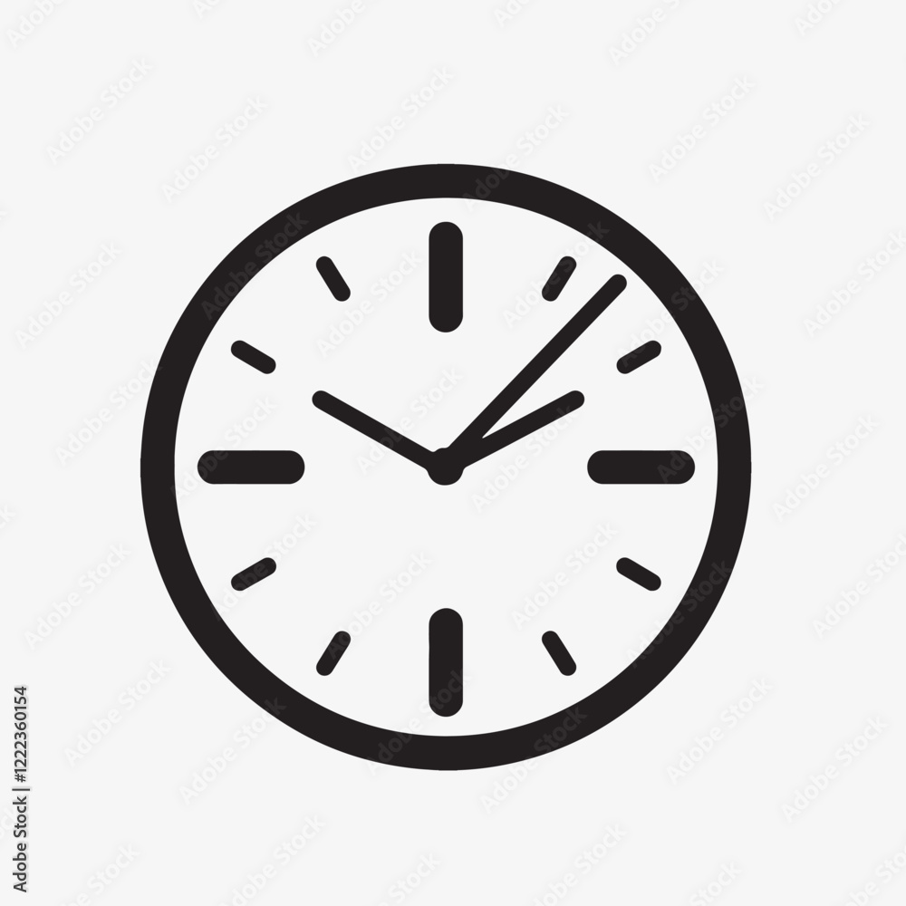 Minimalistic black clock silhouette icon vector Minimalistic black clock silhouette icon vector