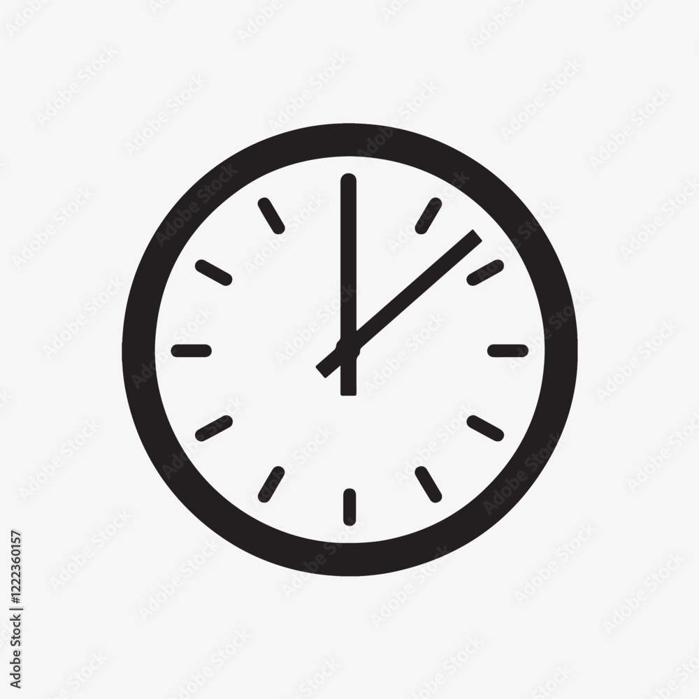 Minimalistic black clock silhouette icon vector Minimalistic black clock silhouette icon vector