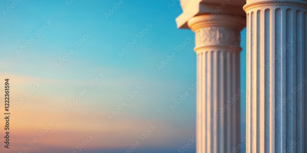 Ancient column structures coastal sunset architectural photography serene atmosphere wide angle view timeless beauty Ancient column structures coastal sunset architectural photography serene atmosphere wide angle view timeless beauty
