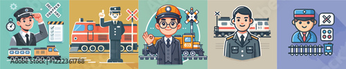 Train driver vector collection