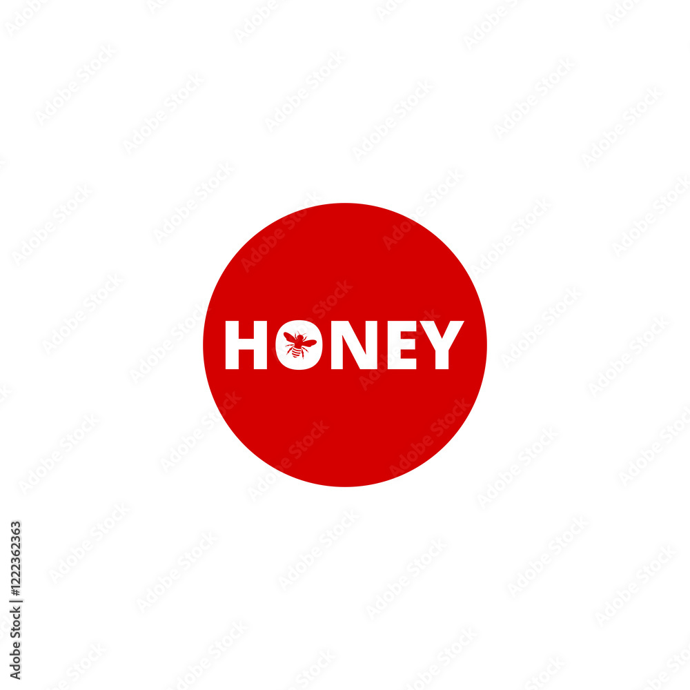 Honey word with bee icon isolated on transparent background Honey word with bee icon isolated on transparent background