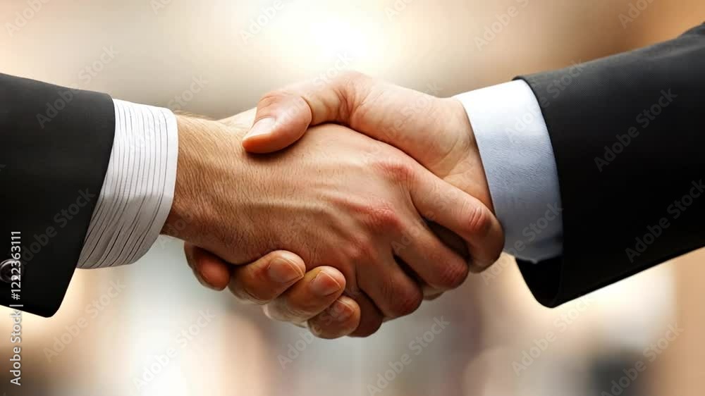 Close-up of two people shaking hands in a professional setting, symbolizing agreement and collaboration Close-up of two people shaking hands in a professional setting, symbolizing agreement and collaboration