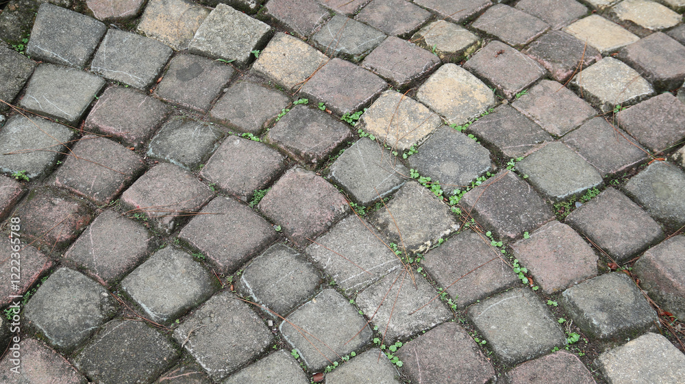 Paving stones as a background. Aerial view, top view Paving stones as a background. Aerial view, top view