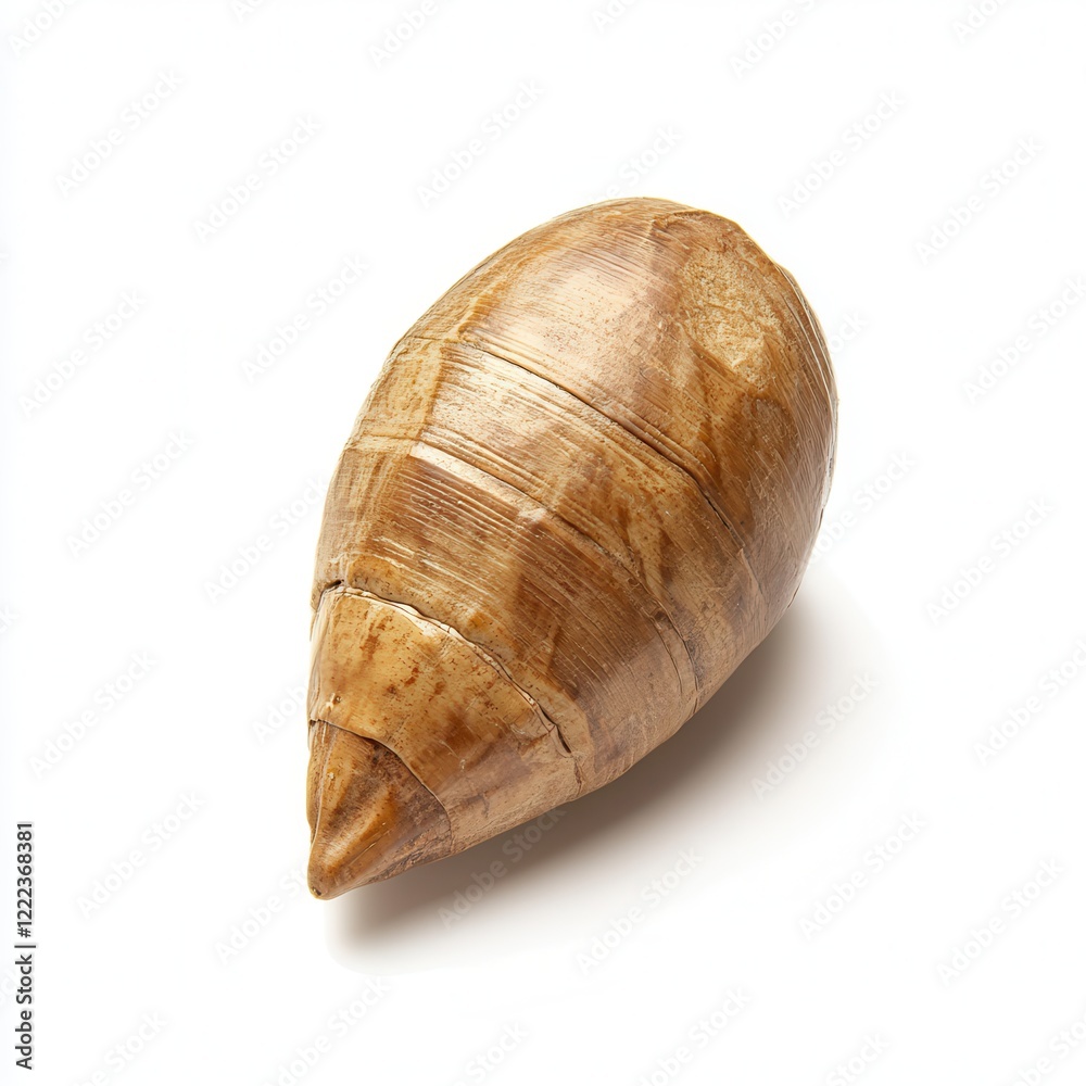 Carved wooden egg, studio shot, white background, craft Carved wooden egg, studio shot, white background, craft