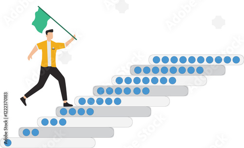 Businessman have the determination and drive to achieve victory