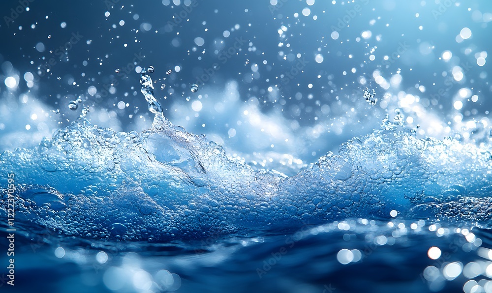 Blue background, bubbles floating in the air, vector illustration style, Generative AI Blue background, bubbles floating in the air, vector illustration style, Generative AI