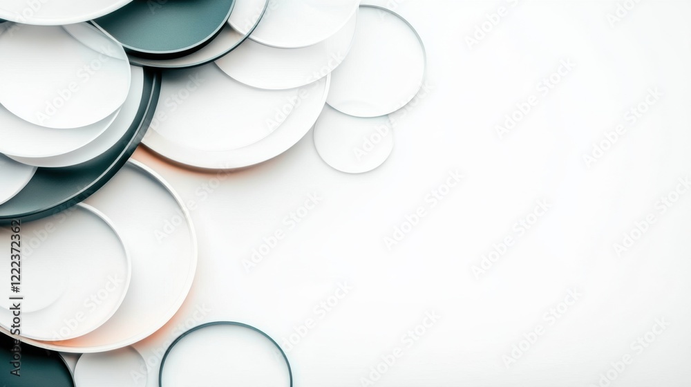 Abstract Composition of Circular Shapes on Light Background for Modern Design Abstract Composition of Circular Shapes on Light Background for Modern Design
