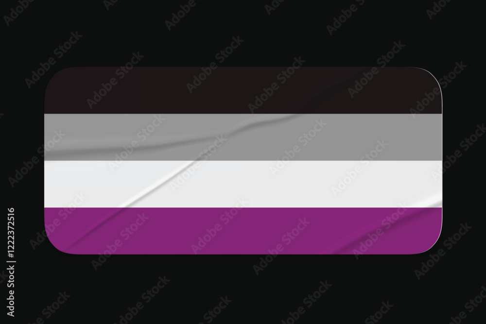 Asexual Flag Stickers. Glue-on, wrinkled stickers or labels Asexual Flag Stickers. Glue-on, wrinkled stickers or labels